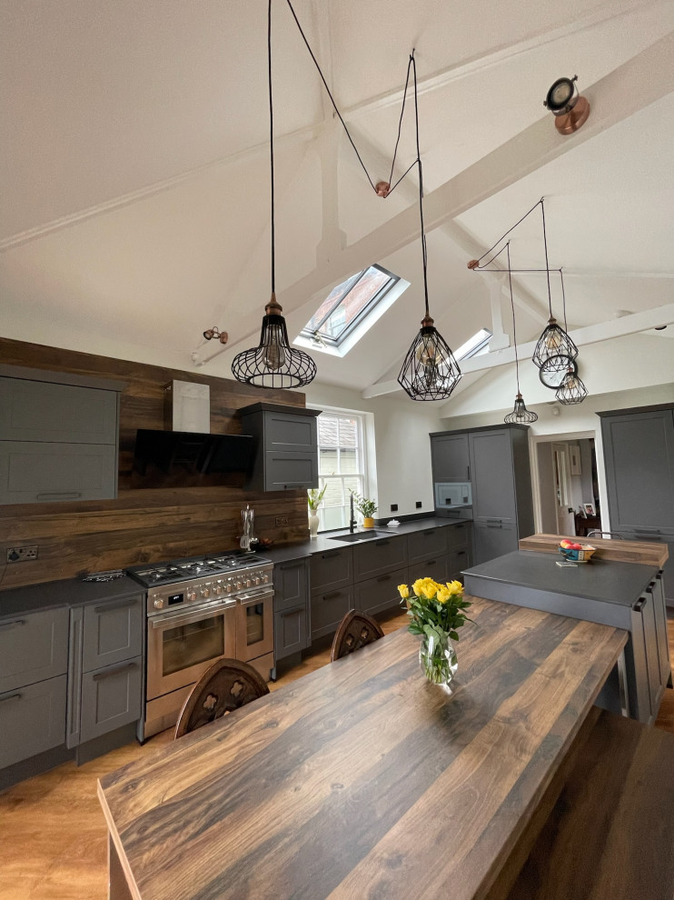 Grey Shaker Kitchen with Dekton worktops fitted in Worcester