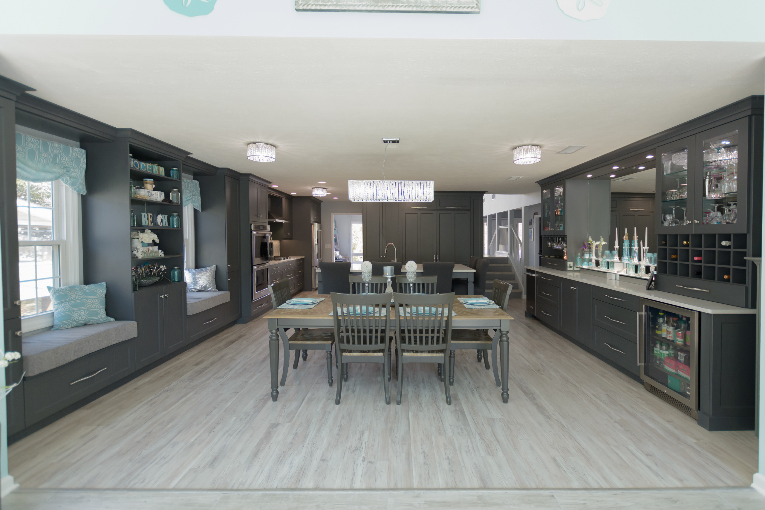 Surfside Beach Dark Kitchen with Bling