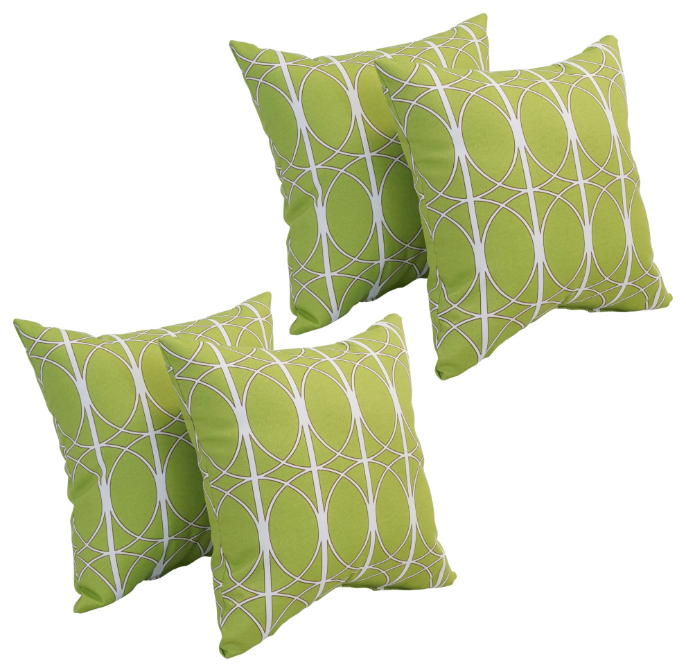 17" Square Polyester Outdoor Throw Pillows, Set of 4, Maxfield Leaf