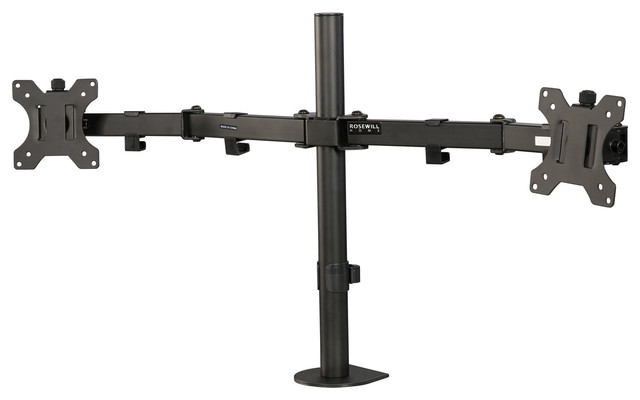 Dual Monitor Arm Desk Mounted Swivel And Rotate Contemporary