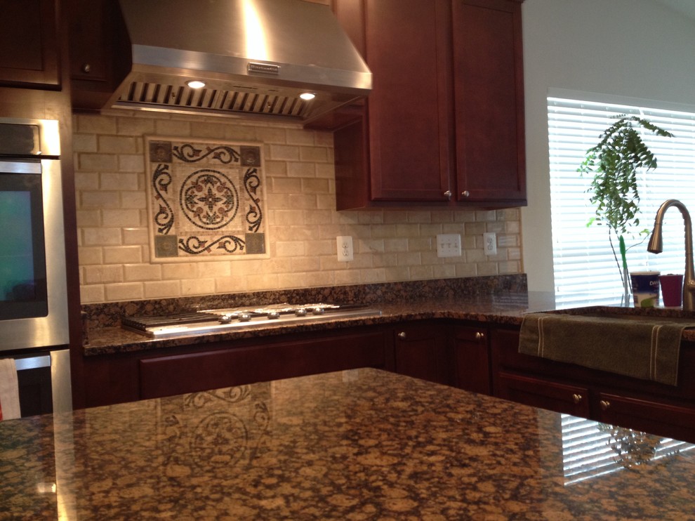 This is an example of a mediterranean kitchen in Baltimore.