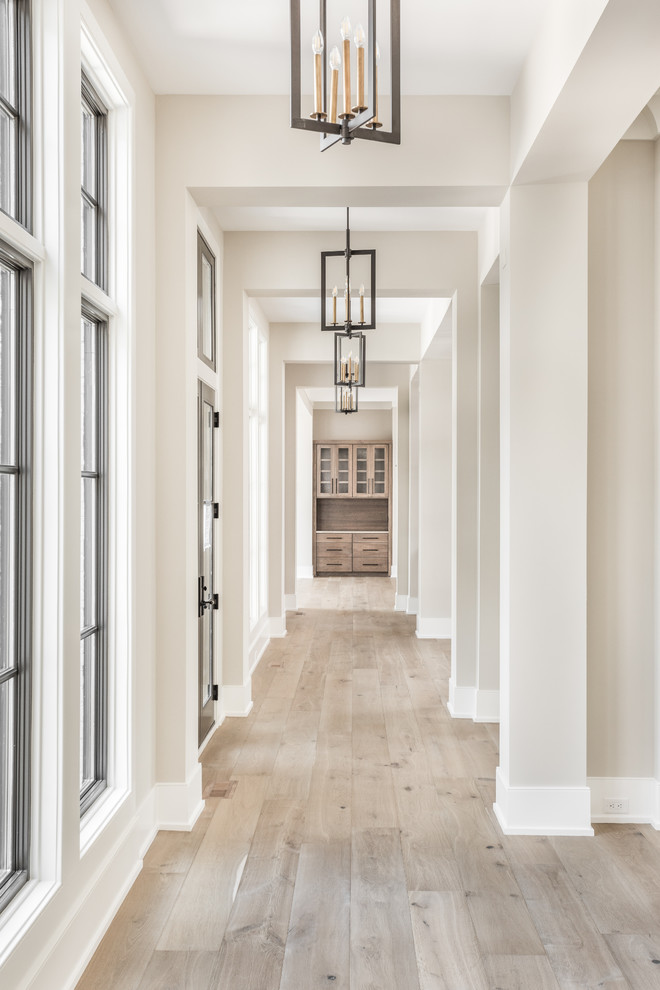 Hallway - transitional hallway idea in Indianapolis