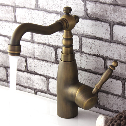 Antique Brass Bathroom Sink Faucet