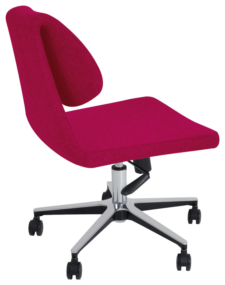 Gakko Office Chair Aluminium Base Pink Wool Contemporary Office Chairs By Sohoconcept