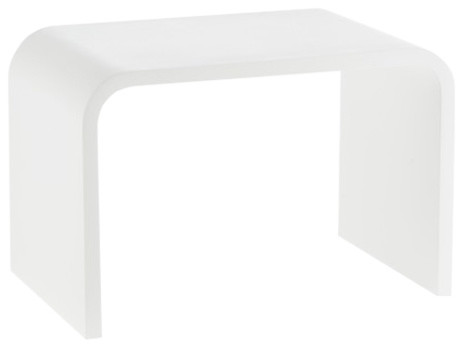 DWBA Stone Solid Surface Foot Rest Stool Seat Chair Step Stool, White