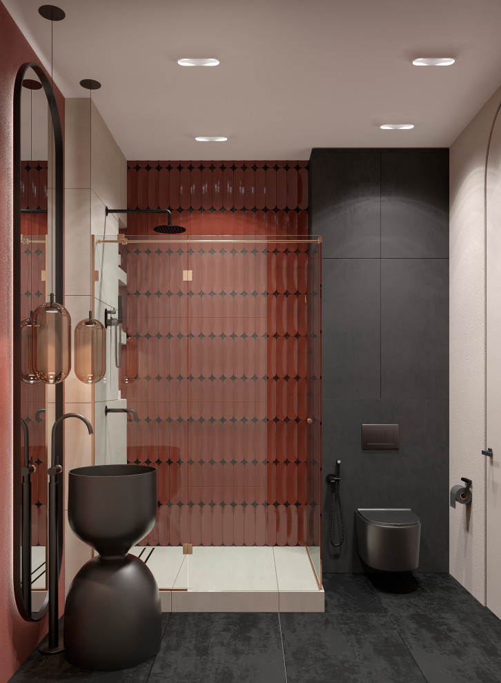 Гостевой санузел из проекта "Оранжевый Блюз" в ЖК Neva Towers, г. Москва