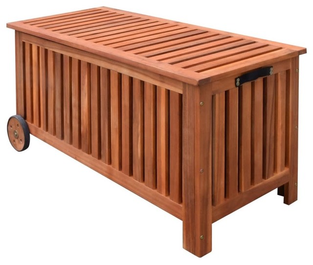 Vidaxl Cushion Box Patio Storage Bench, Wooden Storage Bench Outdoor