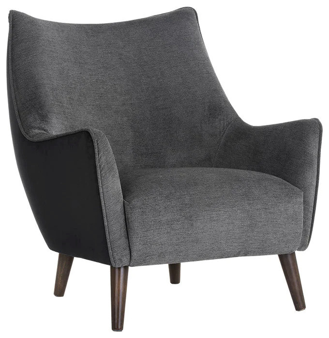 Thando Lounge Chair, Polo Club Kohl Gray/Abbington Black Contemporary