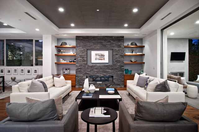 West Los Angeles Custom Home contemporain-salon