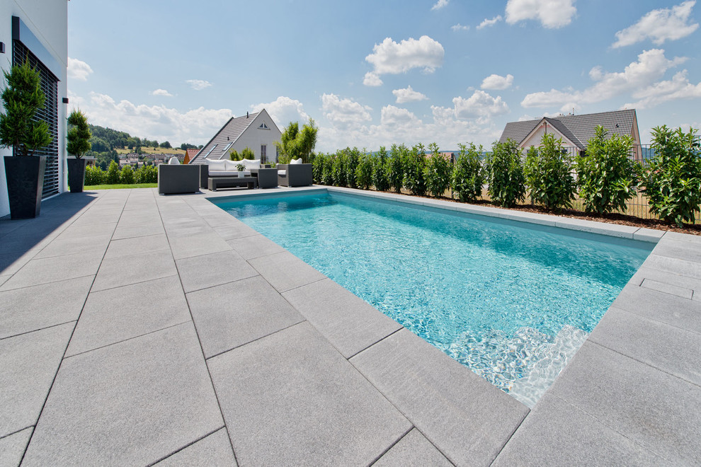 Mittelgroßer Moderner Pool in rechteckiger Form in Frankfurt am Main