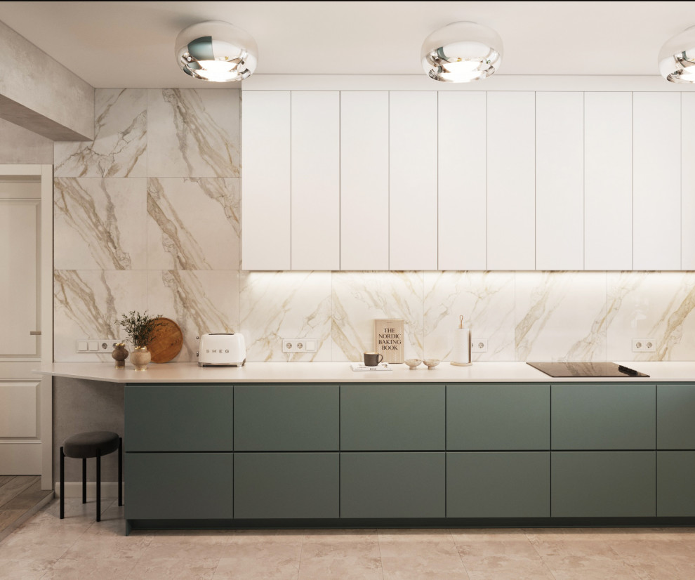 Кухня в оттенках шалфея