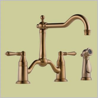 Brizo - Tresa: Two Handle Bridge Kitchen Faucet With Spray -62536LF-BZ