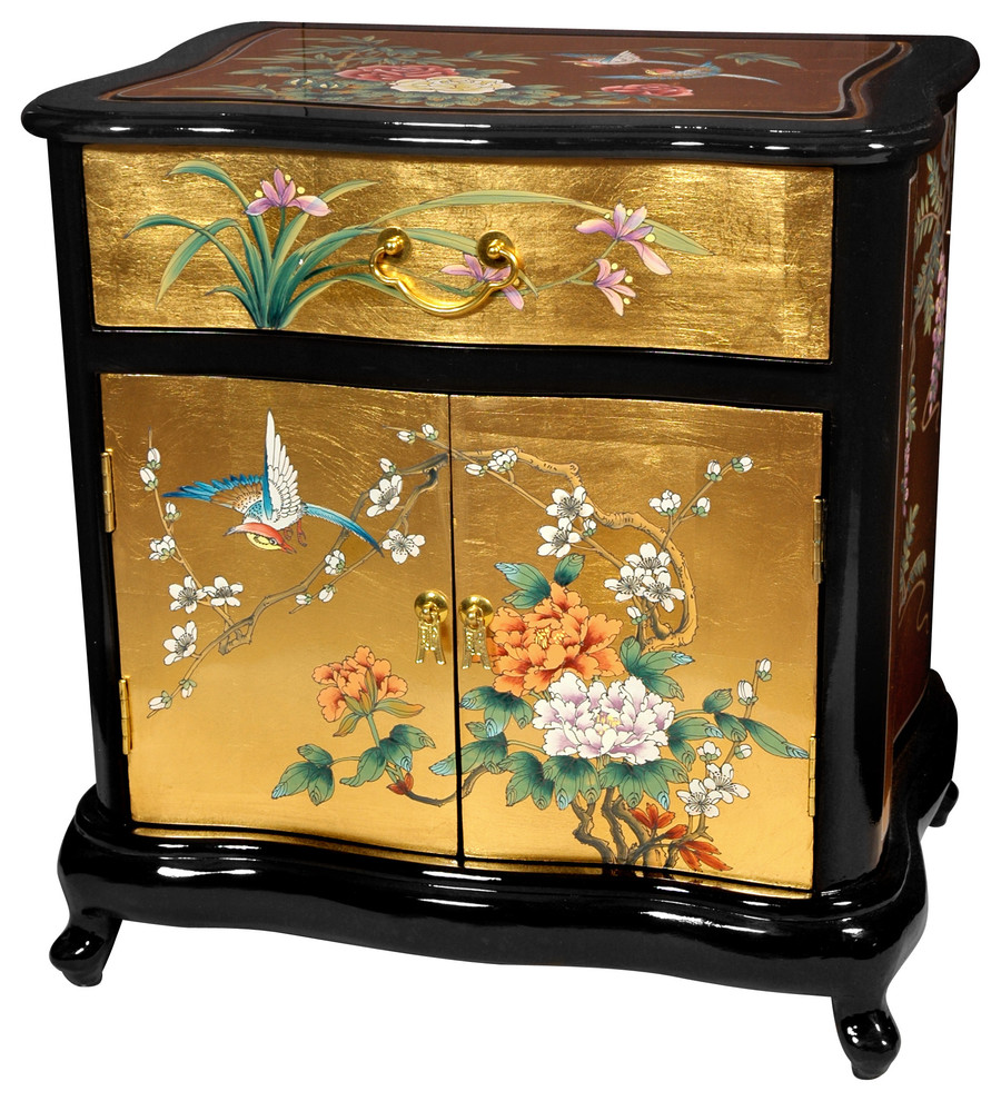 Gold Leaf End Table Asian Side Tables And End Tables by Oriental