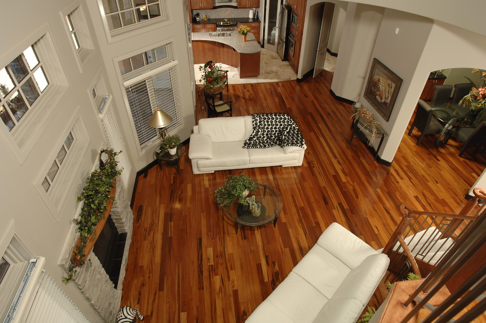 Inspiration for a transitional home design remodel in Edmonton