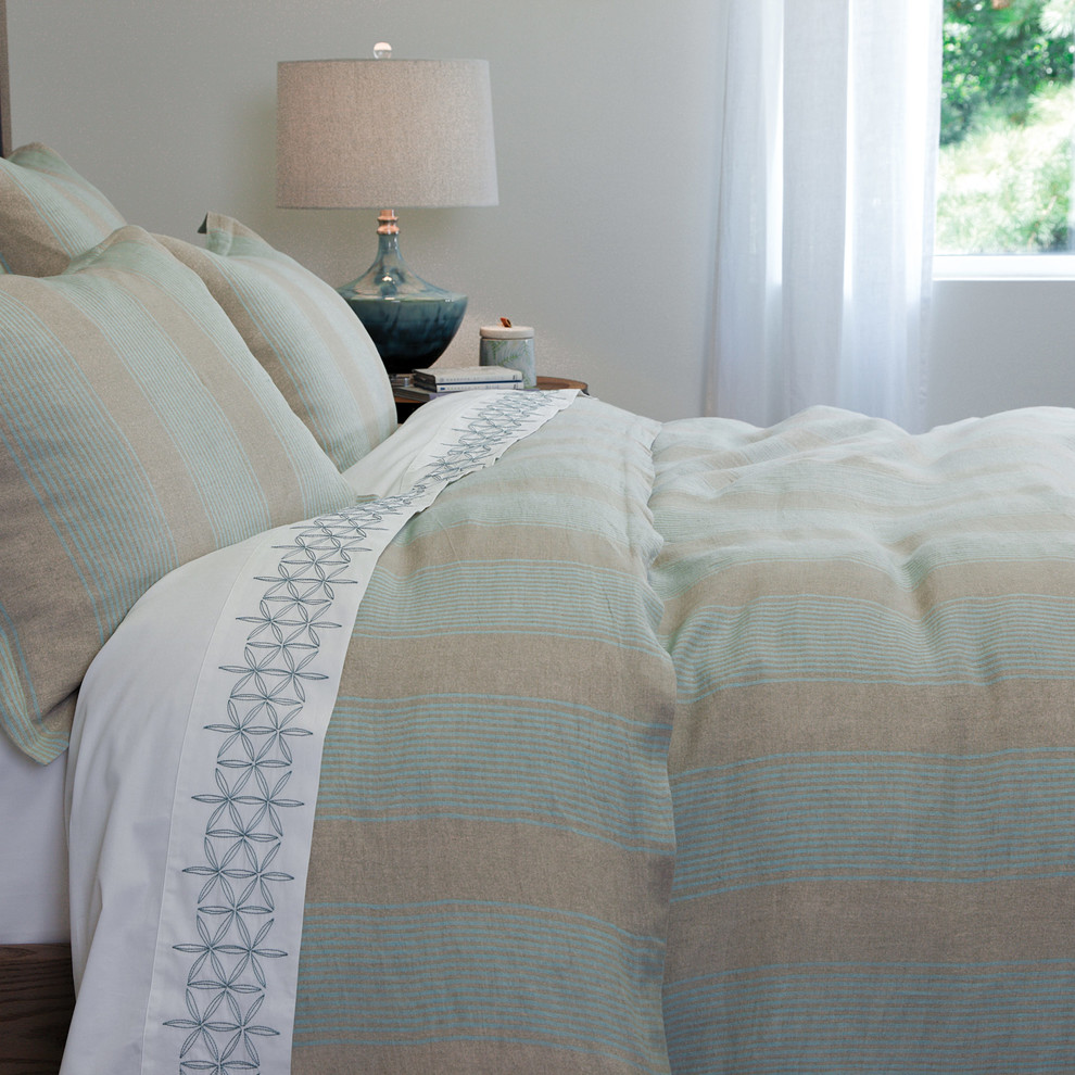 Flynn Linen Euro Sham Lake Contemporary Pillowcases And Shams By Company C