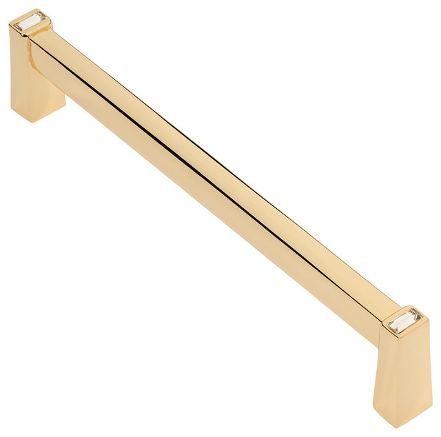 Long Island 5 Polished Gold Cabinet Pull With Crystal By Wisdom Stone