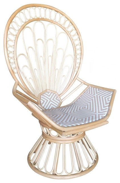 Swivel Chair - Justina Zahra Peacock - Natural - Rattan