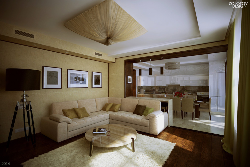 Гостиная совмещенная с кухней