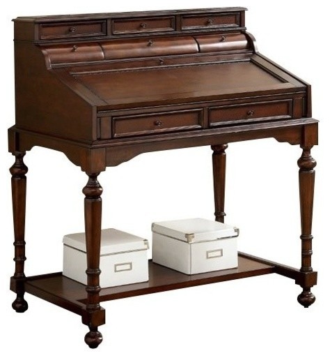 Bowery Hill Secretary Desk In Cherry Traditional Desks And