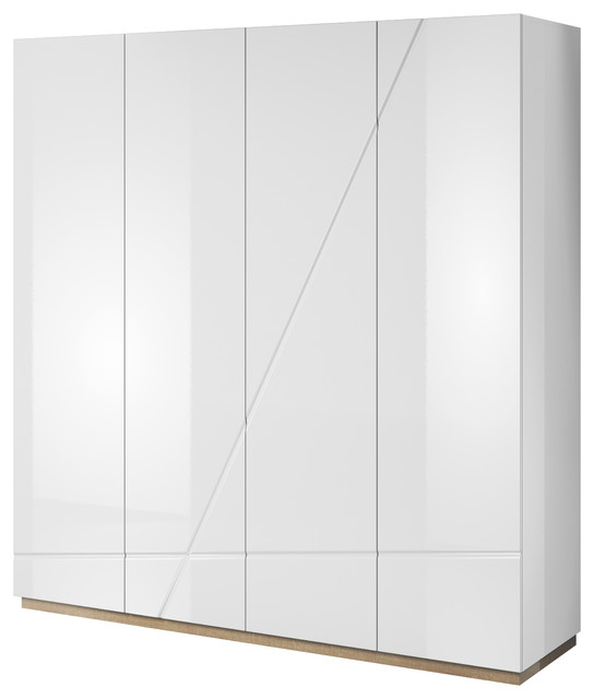 Futura Wardrobe 4 Doors White Gloss And Oak Riviera Futura Wardrobe 4 Doors White Gloss And Oak Riviera