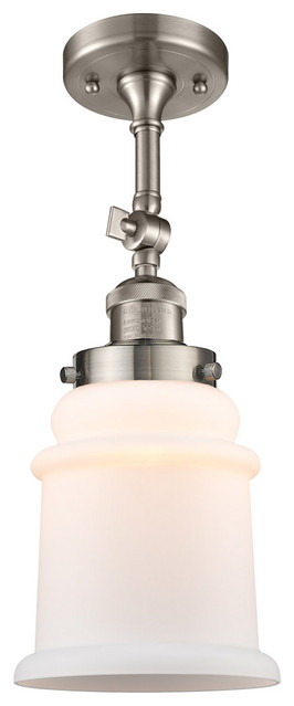 Franklin Restoration Canton 1 Light Semi-Flush Mount, Brushed Satin ...