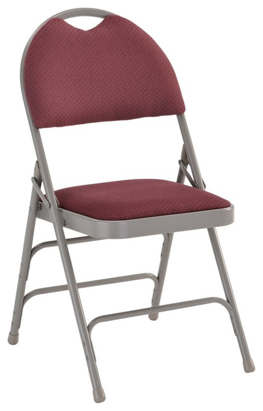 Flash Furniture Hercules Padded Metal Folding Chair in Burgundy and Gray