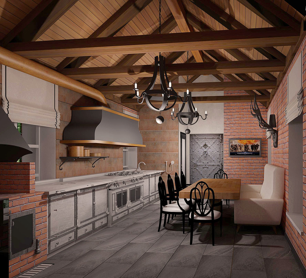 Летняя кухня в стиле лофт