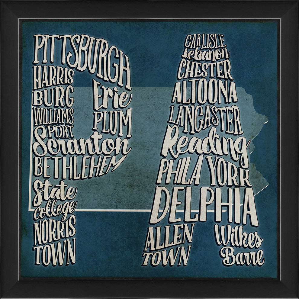 Pennsylvania State Abbreviation Framed Print Contemporary Prints