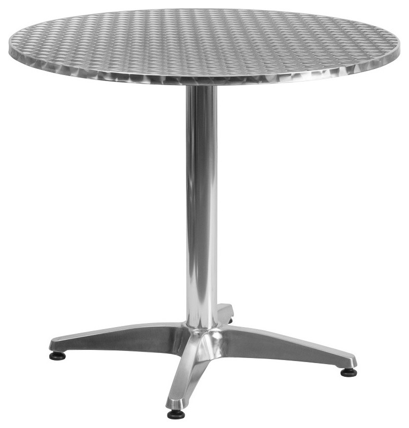MFO 31.5'' Round Aluminum Indoor-Outdoor Table with Base