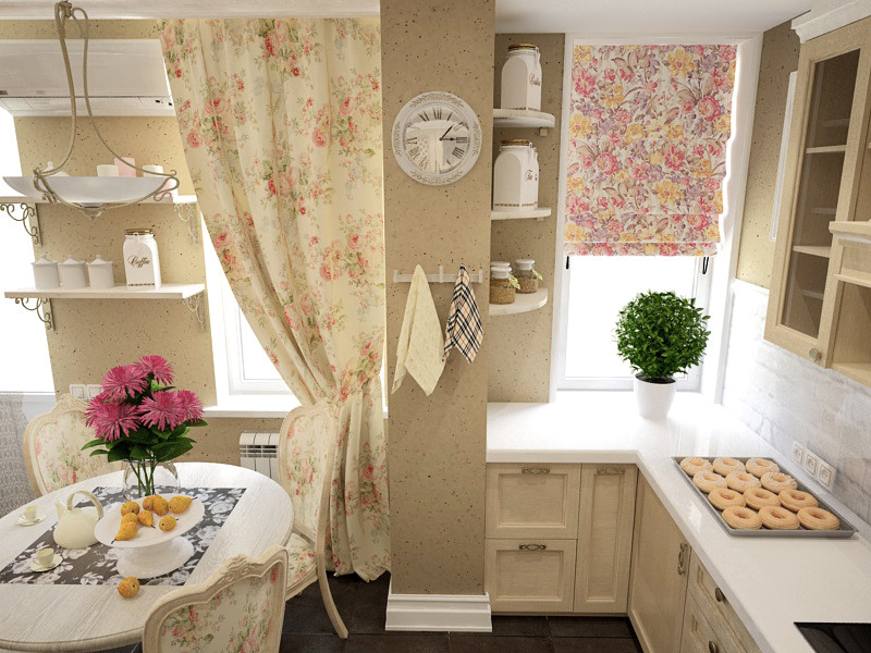 Кухня студия в стиле прованс
