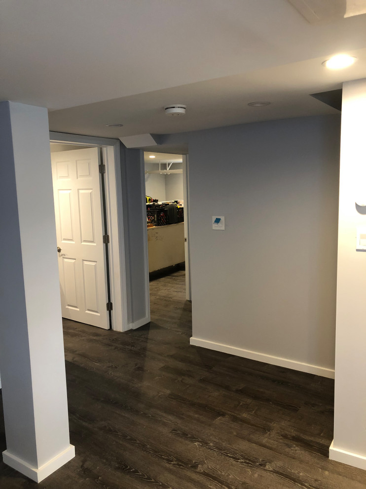 Example of a transitional basement design in New York