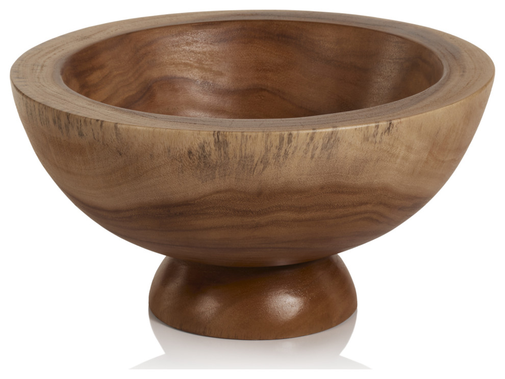 Amadea Wooden Footed Bowl, Small