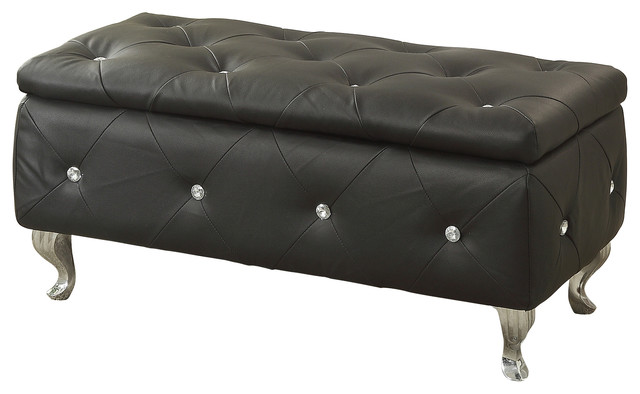 Black Tufted Storage Bench crystal tufted storage bench - contemporary - upholstered benches Black Tufted Storage Bench crystal tufted storage bench - contemporary - upholstered benches