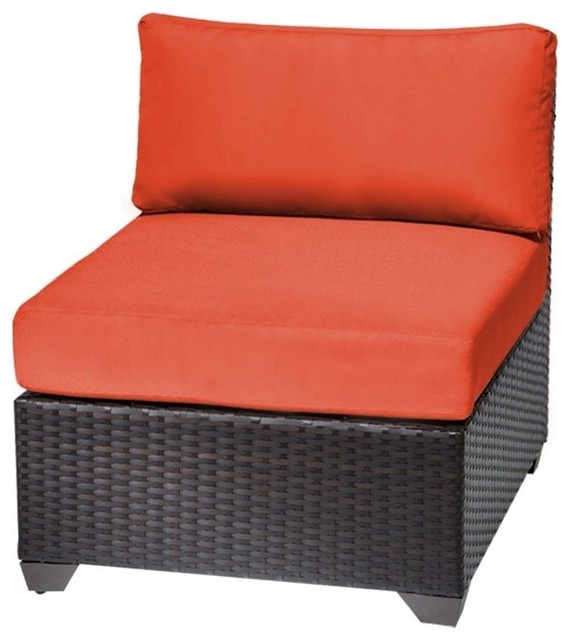 Bowery Hill Armless Patio Chair In Orange Set Of 2 Tropical Bowery Hill Armless Patio Chair In Orange Set Of 2 Tropical Outdoor Sofas By Homesquare