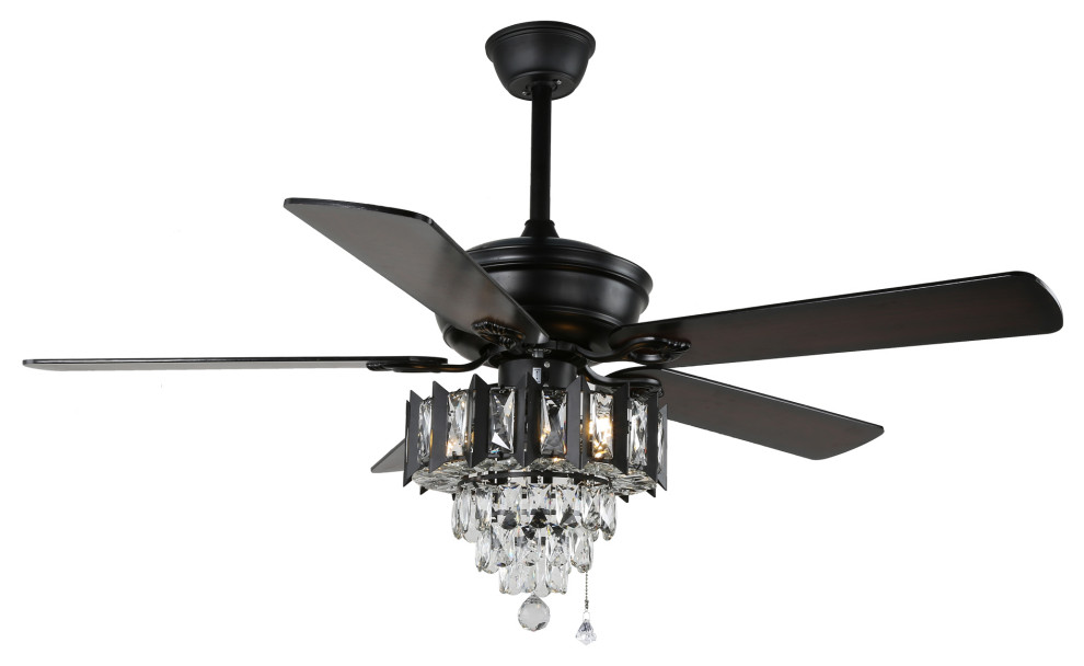 52 inch 5Blade Crystal Ceiling Fan With Remote Control and Light Kit