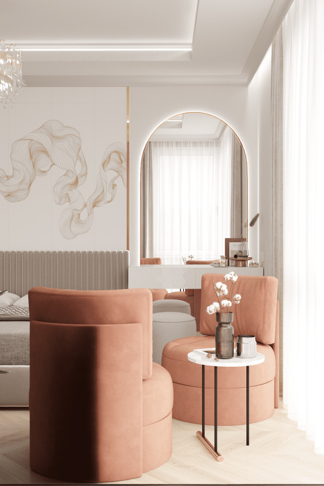 Просторная квартира в нежных оттенках со стильными элементами декора