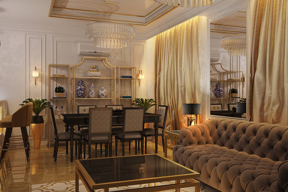 Дизайн-проект дома в стиле ар-деко (студия Design3F) - Гостиная