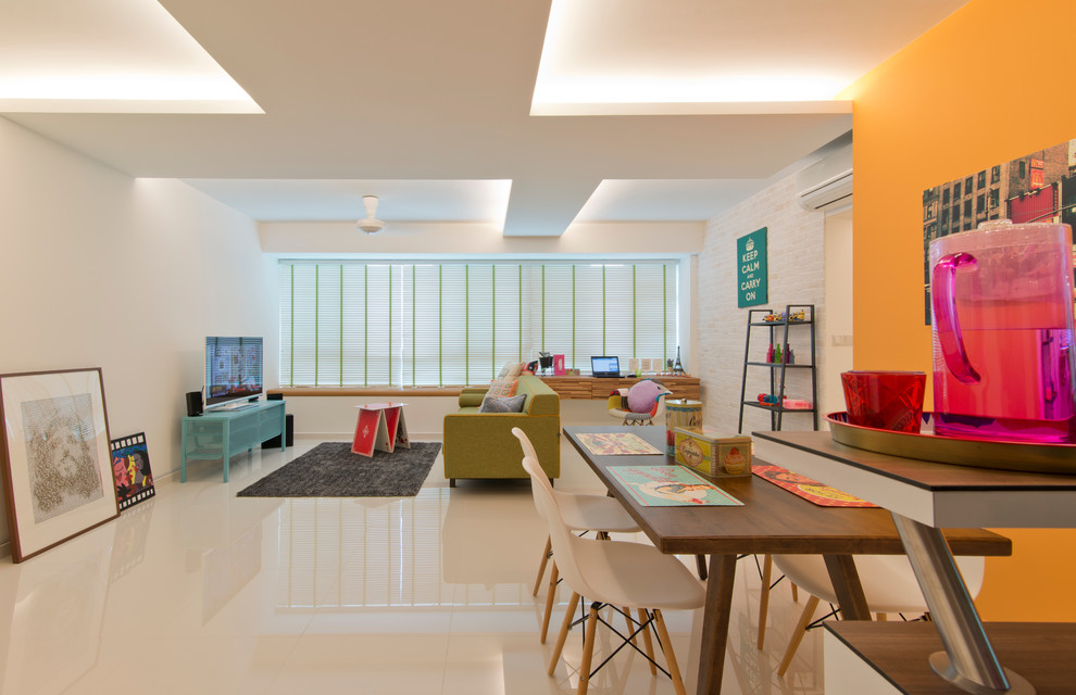Inspiration for an eclectic living room in Singapore.