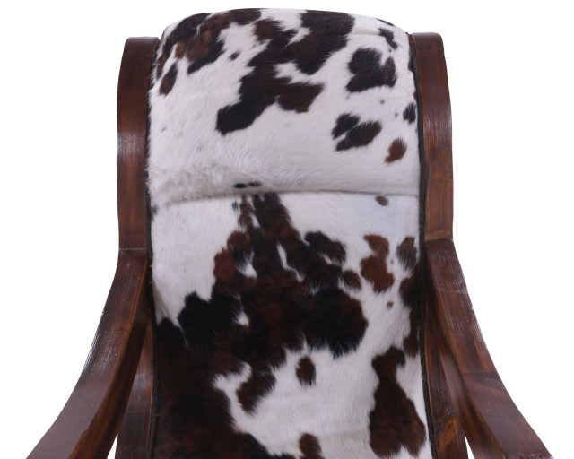 Hair-On Cowhide Wooden Handcrafted Rocking Chair RC126-FC, 24
