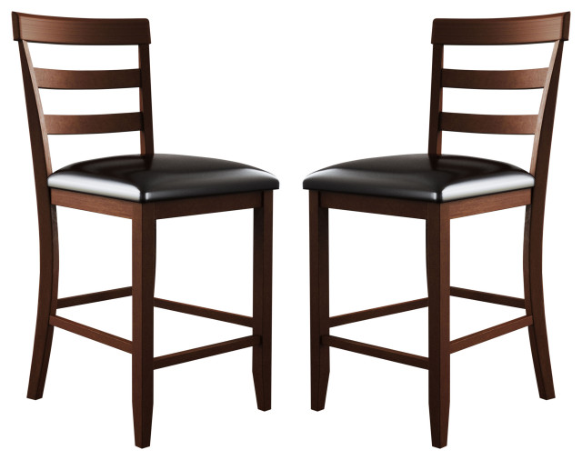 Bailey Counter Height Chair, Set of 2 Transitional Bar Stools And