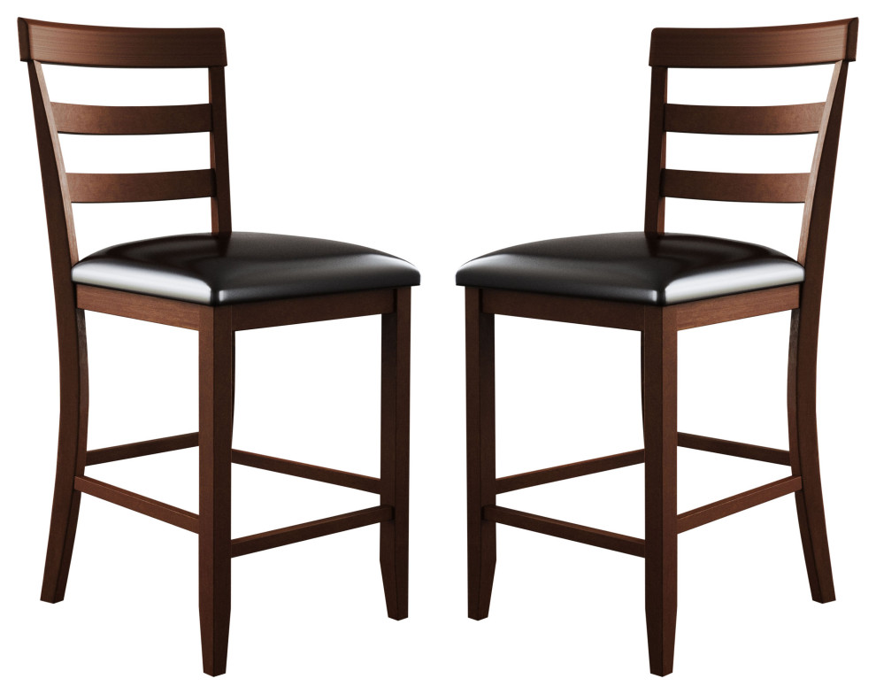 Bailey Counter Height Chair, Set of 2 Transitional Bar Stools And