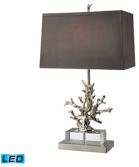 Covington LED Table Lamp, Polished Nickel and Clear Crystal