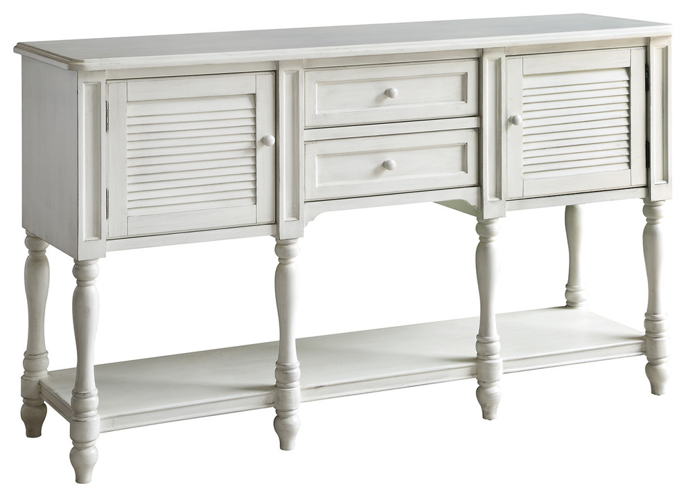 Crestview Cape May Cottage White Shutter Console Table CVFZR1607