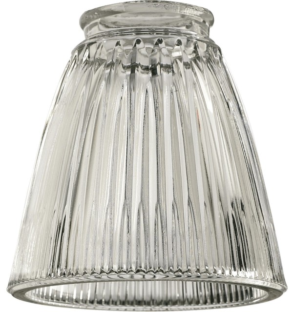 Quorum Ribbed Bell Glass Shade Clear 2 25 Traditional Lighting Globes And Shades By