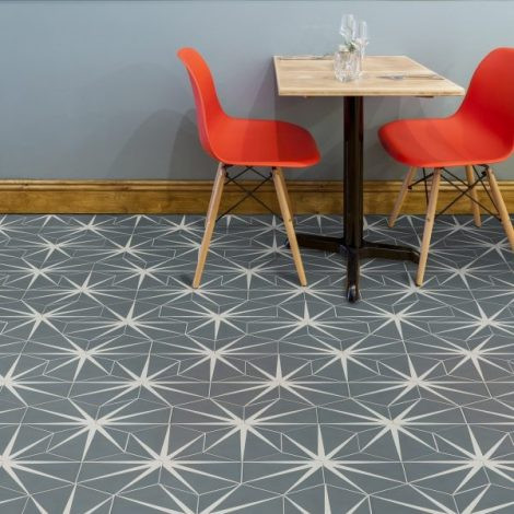 Encaustic Tiles amerikansk-craftsman-badrum