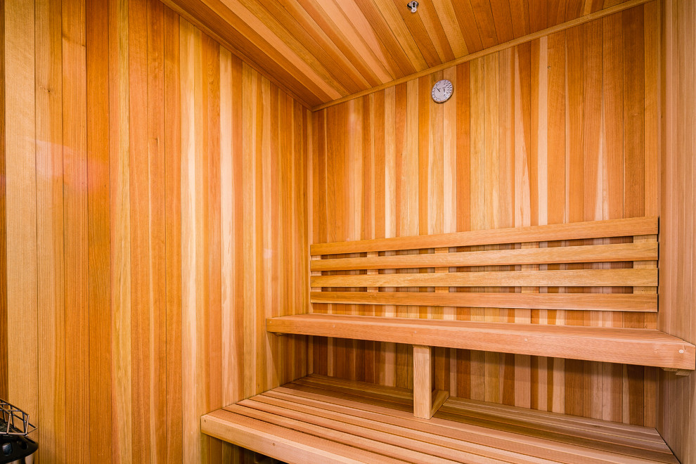 Contemporary bathroom in Los Angeles with with a sauna.