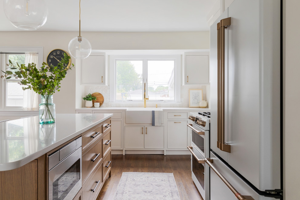 Bethpage Ranch Farmhouse Kitchen New York by EL Design Studio