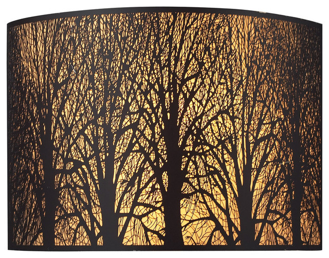 Woodland Sunrise 2-Light Sconce, Aged Bronze - Rustic ...