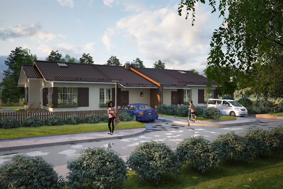 Дуплекс. Двухквартирный одноэтажный дом