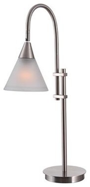 Kenroy Home 32233 Brady Desk Lamp in Brushed Steel Finish, with On/Off Switch